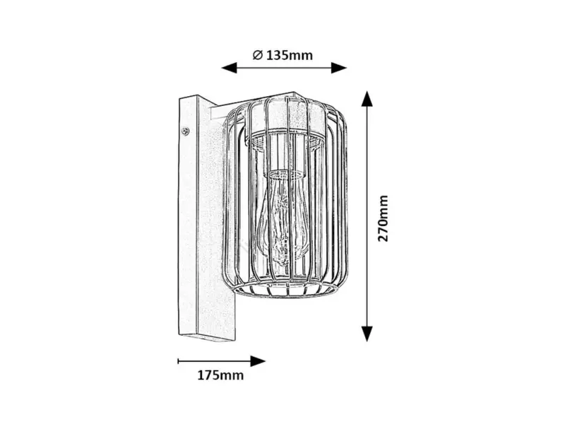 Záhradné svietidlo Rabalux 77106 1x40W E27 230V IP44 čierne